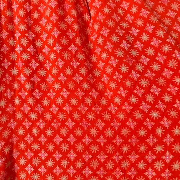 Tory Burch Orange and white boho silk shift dress with long sleeves. Size 8. - Picture 5 of 8